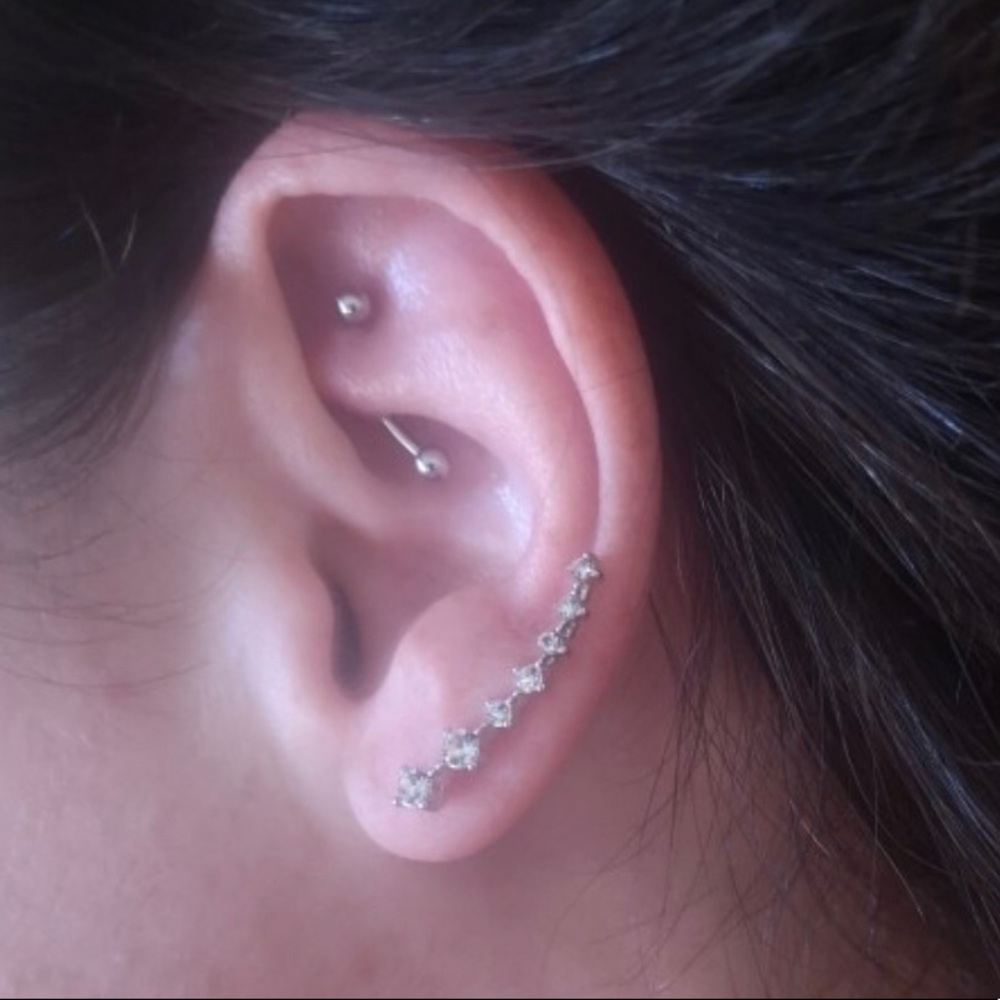 Rose Gold Crystal Bar Fashion Earrings